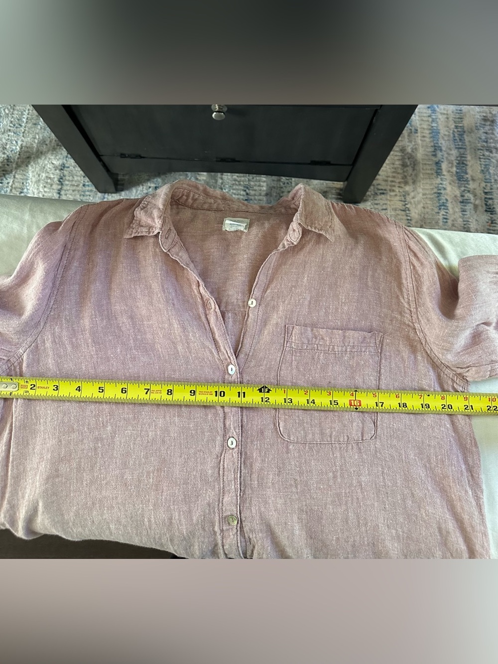 Sigrid Olsen Women Pink 100% Linen Button Down Tunic Shirt Long Sleeve Size L - Picture 4 of 5